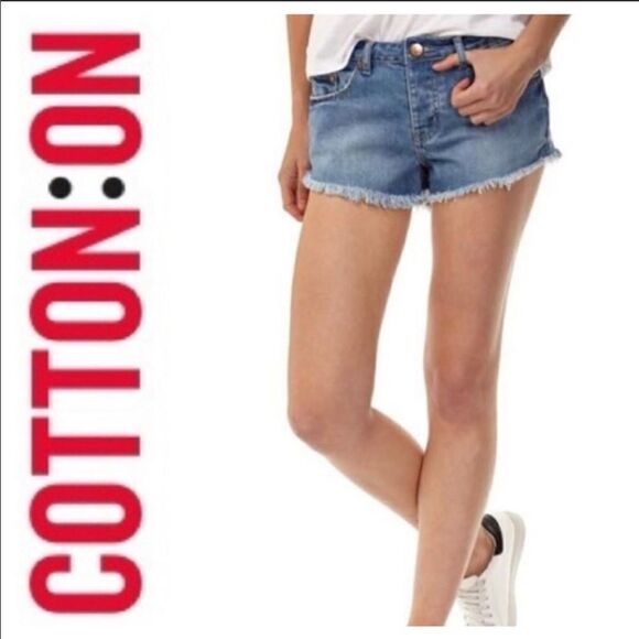 2/$30 Cotton On ' THE FRAYED MID RISE ' Shorts - Picture 1 of 6